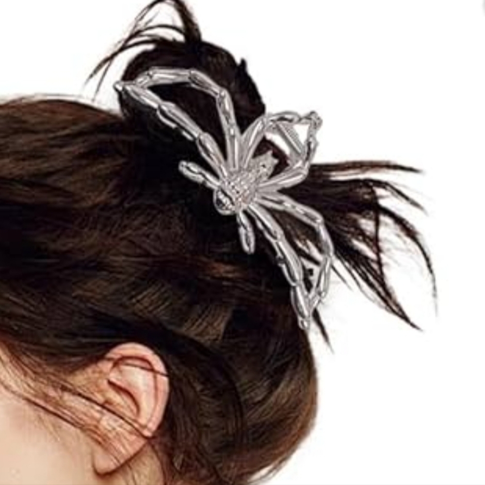 Silvery SPIDER METAL HAIR CLAW